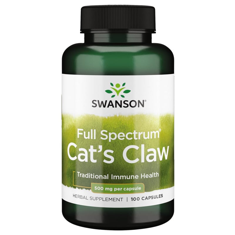 Swanson FullSpectrum Cats Claw  Herbal Supplement Promoting Digestive Health  Immune System Support  Natural Formula Supporting Joint Health  100 Capsules 500mg Each - Image 3