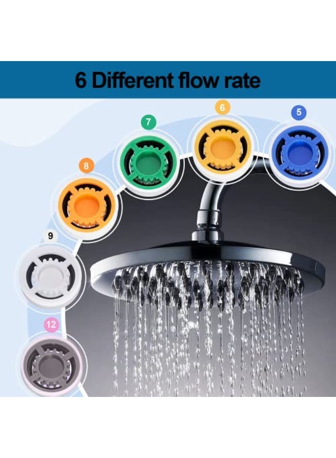 Bukela Shower Flow Reducer Limiter Set, Shower Head Flow Restrictor Water Saver Adapter Water Flow Saver Adapter Set for Fixed Shower Head and Handheld Shower 1.2/1.5/1.8/2/ 2.2/2.5 GPM - Image 2