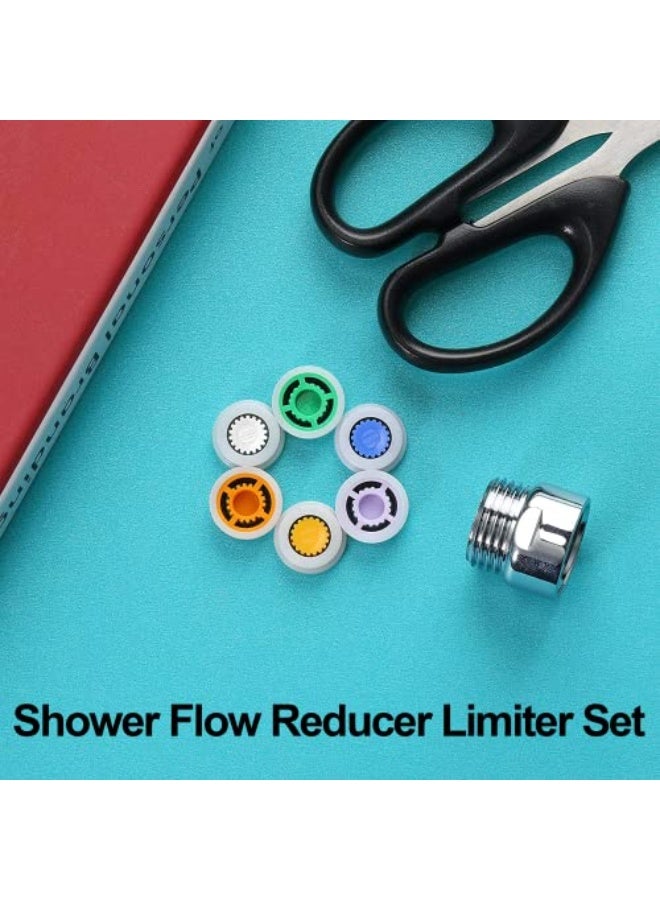 Bukela Shower Flow Reducer Limiter Set, Shower Head Flow Restrictor Water Saver Adapter Water Flow Saver Adapter Set for Fixed Shower Head and Handheld Shower 1.2/1.5/1.8/2/ 2.2/2.5 GPM - Image 5