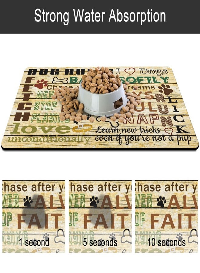 QXWREL Dog Food Mat for Floors, Absorbent and Quick-Drying Pet Cat Food Mat,Anti-Fouling and Easy-to-Clean Pet Feeding Mat,Dog Bowl Mats for Messy Drinking Water Bowls.12x20inch Dog Rules - Image 5