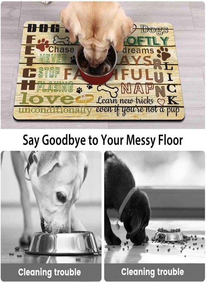 QXWREL Dog Food Mat for Floors, Absorbent and Quick-Drying Pet Cat Food Mat,Anti-Fouling and Easy-to-Clean Pet Feeding Mat,Dog Bowl Mats for Messy Drinking Water Bowls.12x20inch Dog Rules - Image 3