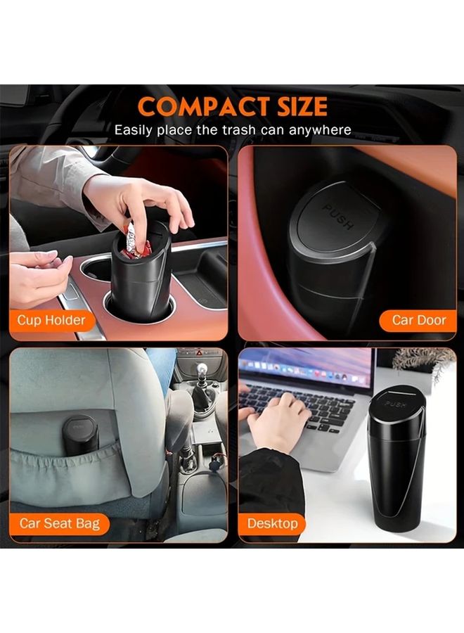 Pink Car Trash Can With Lid 2pcs Leakproof Vehicle Garbage Bin Cup Holder Storage - Image 3