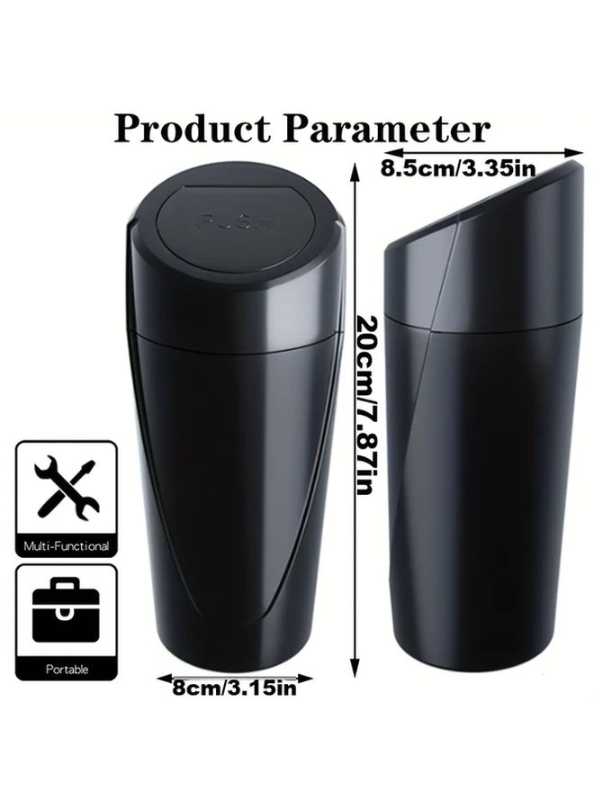 Pink Car Trash Can With Lid 2pcs Leakproof Vehicle Garbage Bin Cup Holder Storage - Image 2
