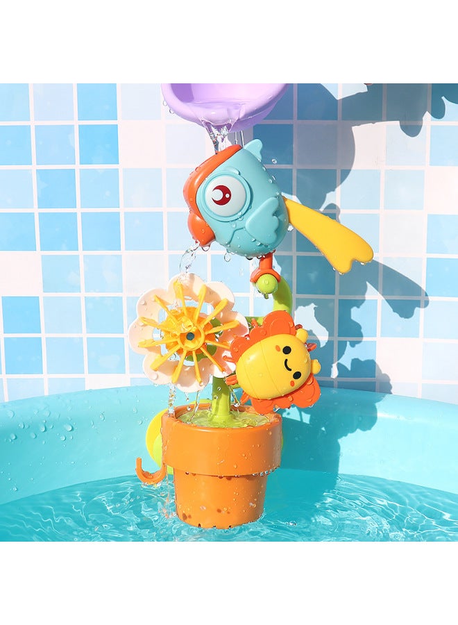 Baby Bath Toys Flowering In Water Children's Water Spray Baby Boys And Girls Summer Play Water Sprinkling Shower-Color:Playing Bird Opp - Image 1