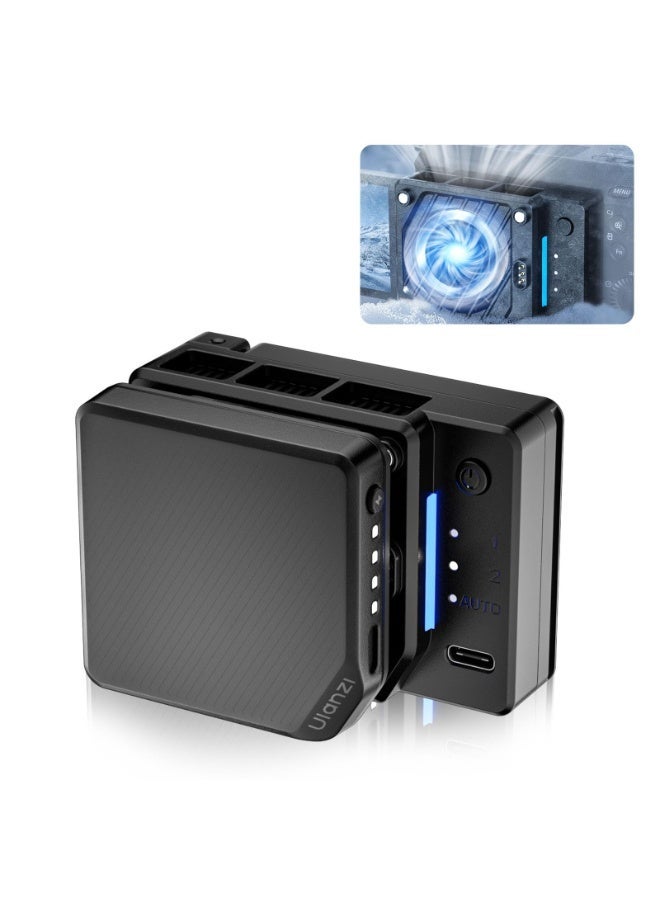 يولانزي مجموعة تبريد الكاميرا ULANZI CU01 للكاميرات الرقمية ذات العدسة الأحادية العاكسة (DSLR) والكاميرات بدون مرآة، مروحة تبريد شبه موصلة مع بطارية مغناطيسية قابلة لإعادة الشحن بسعة 3000 مللي أمبير/ساعة، 3 سرعات، تبريد تلقائي للتحكم في درجة الحرارة لتسجيل الفيديو (بطارية + مبرد) - Image 1