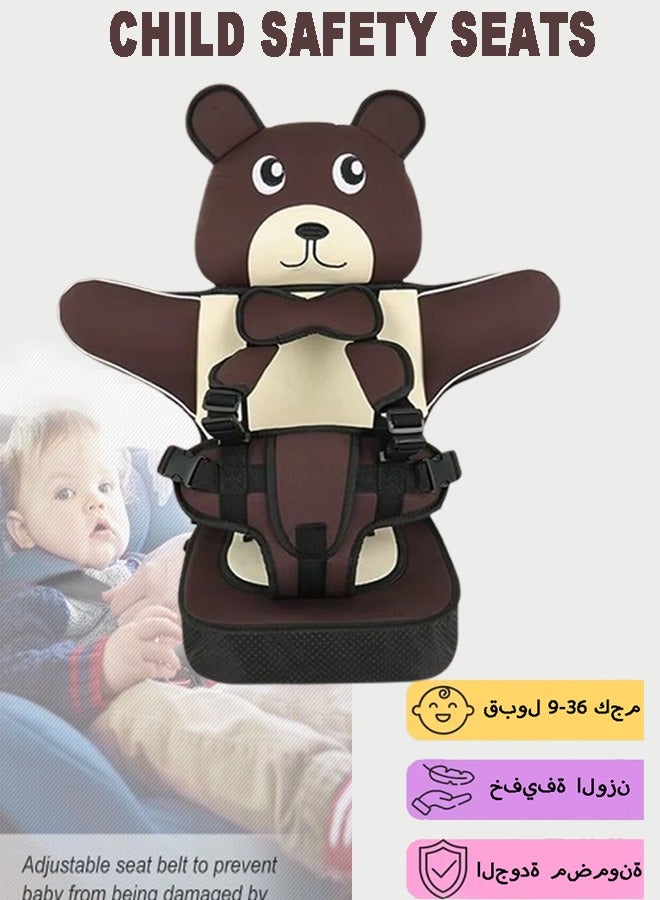 Child Safety Seat Simple Car Portable Car Seat Car Child Auxiliary Safety Seat Seat Belt Protection Device Foldable Car Seat Booster Seat Car Protection 0-12 Years Old Children Travel Car Seat  - Image 1