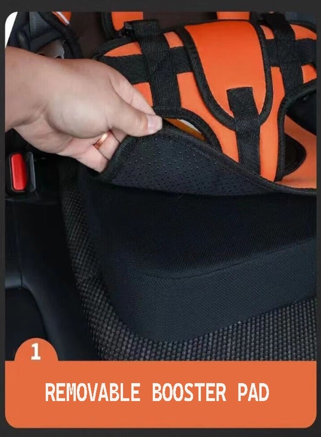 Child Safety Seat Simple Car Portable Car Seat Car Child Auxiliary Safety Seat Seat Belt Protection Device Foldable Car Seat Booster Seat Car Protection 0-12 Years Old Children Travel Car Seat  - Image 3