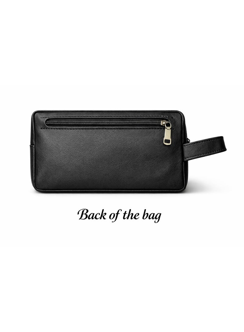 MOTEVIA Men's Genuine Leather High Quality Handbag – Durable Material and High Quality Inner Lining – Three Zipper Pockets with Independent Phone Case - Image 2