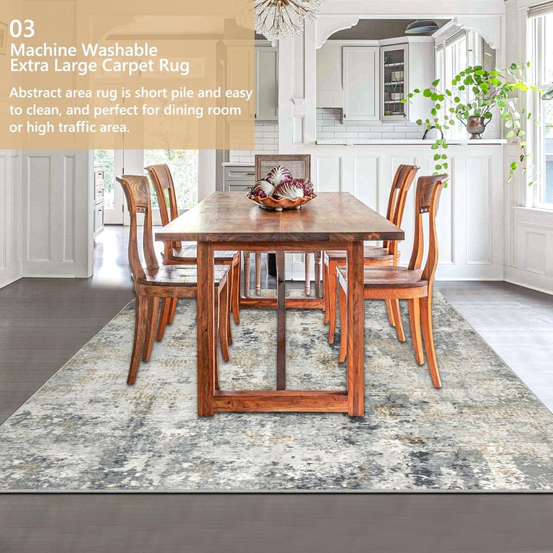 Capslpad 160 x 230 cm Modern Abstract Rug Living Room Non-Slip Rug Short Pile Faux Wool Bedroom Rug Lightweight Washable Minimalist Floor Mat for Living Room - Image 5