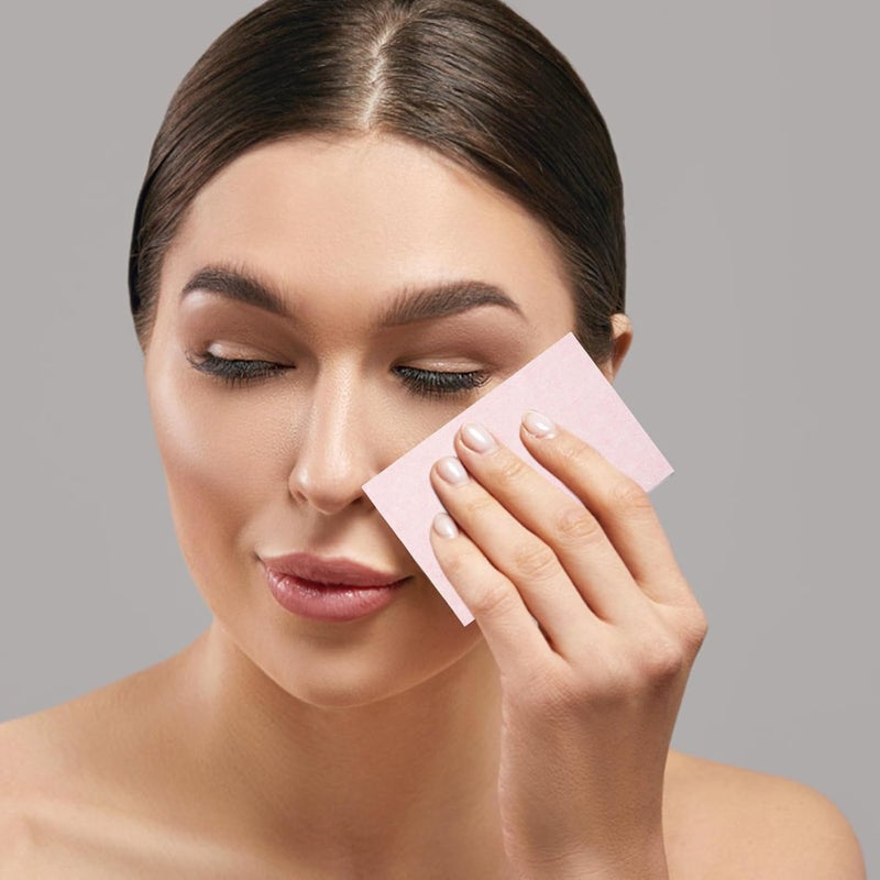 Oil Blotting Paper Sheets for Face 50pcs Rose-colored Oil Absorbing Pads for Oily Skin Makeup Blotting Sheets for Women on The Go - Image 5
