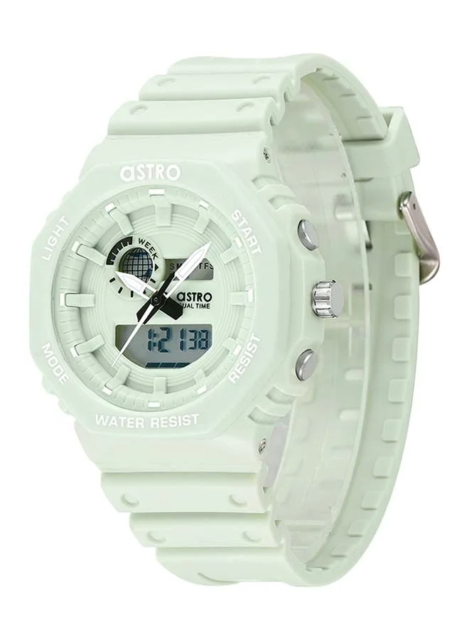 أسترو Round Shape Analog-Digital Wrist Watch A22806-PPHH - 43mm - Light Green