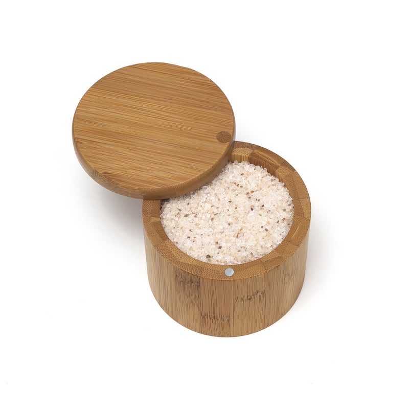 Lipper International Bamboo Wood Salt or Spice Box with Swivel Cover, 3-1/2" x 2-3/4" - Image 2