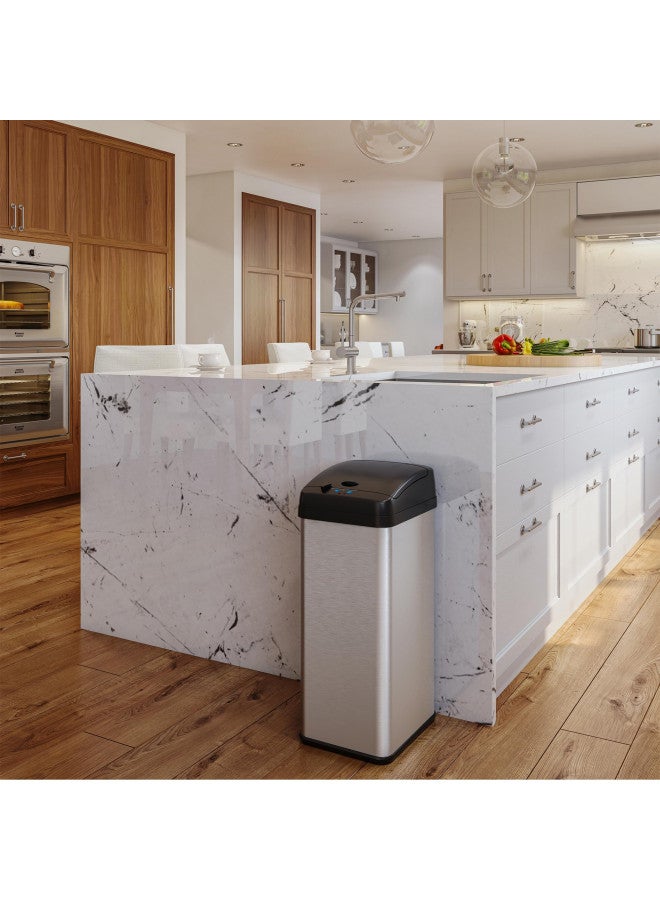 iTouchless نظام التحكم في الروائح الأوتوماتيكي من iTouchless بسعة 13 جالون، سلة مهملات مطبخ بدون لمس بغطاء كبير، سلة مهملات مصنوعة من الفولاذ المقاوم للصدأ، الطراز: It13MXP - Image 5