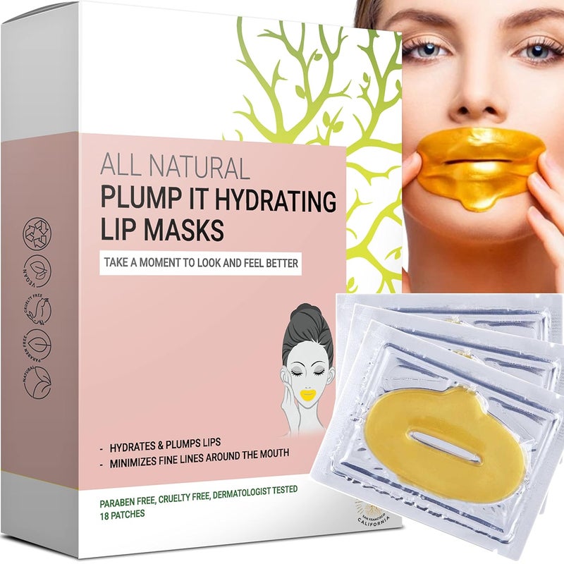 Doppeltree PLUMP IT Moisturizing Lip Mask 18 patches  lip plumper moisturizer for dry lips chapped lip care and repair conditioning lip exfoliator treatment  Formulated in San Francisco