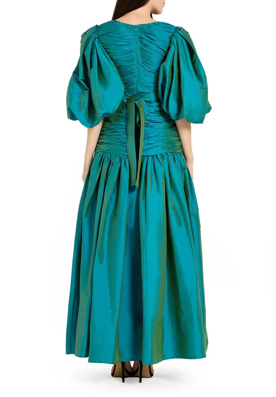 امري Gathered Sleeve Gown Dress