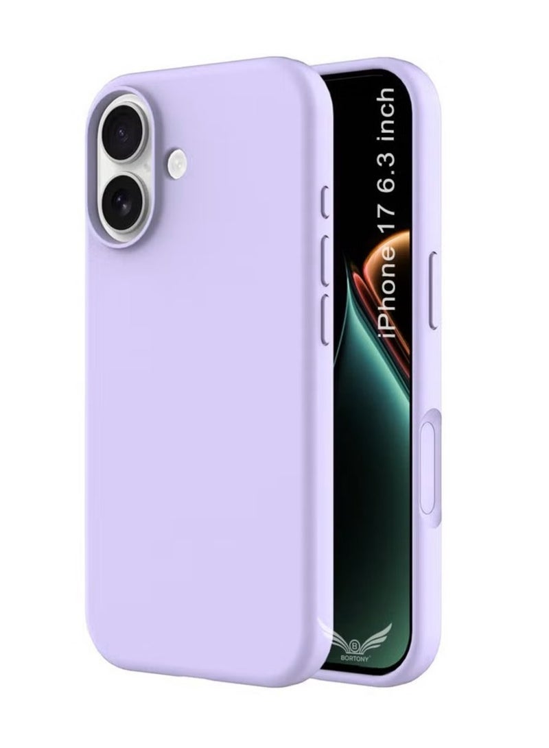 general iPhone 17 Silicone Case with Camera Control Button – Premium Soft Liquid Silicone Cover with Suede Lining & Full-Body Drop Protection – Light Purple - Image 1