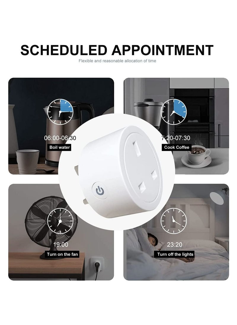 Smart Plug WIFI Outlet 16A Work With Alexa/Google Home, Remote Control Timer Function Energy Monitoring No Hub Required