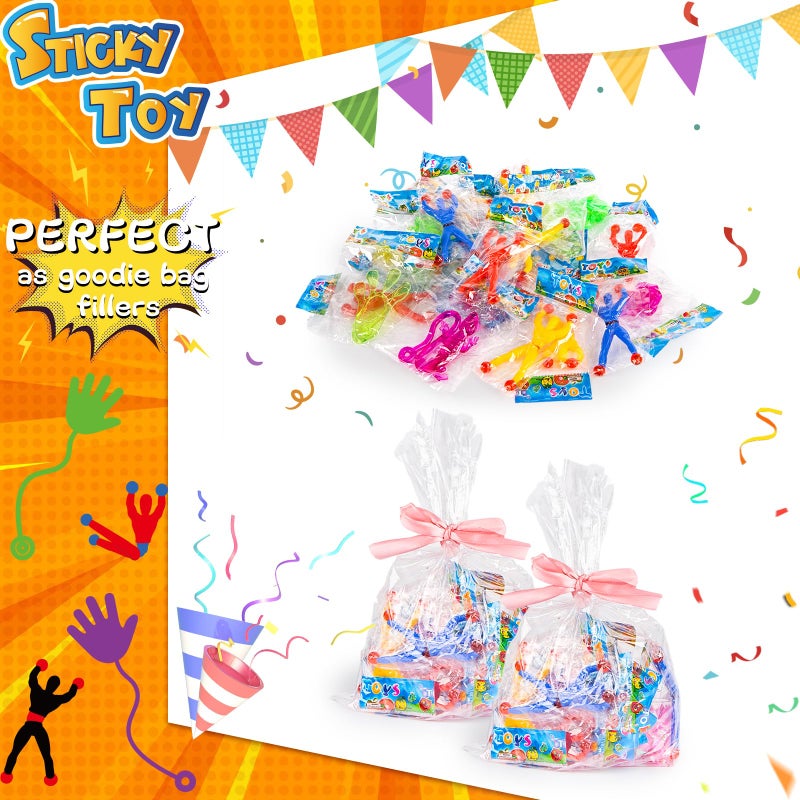 LovesTown 48PCS Sticky Hands Party Favor for Kids, Fidget Toys Bulk with Wall Climbers Stretchy Lizards, Valentines Day Gifts for Kids Goodie Bag Stuffers Fillers, Treasure Box Toys Classroom Prizes - Image 3