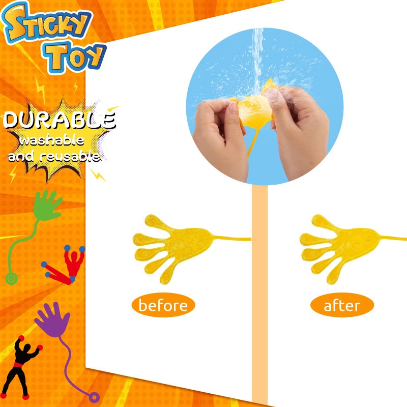 LovesTown 48PCS Sticky Hands Party Favor for Kids, Fidget Toys Bulk with Wall Climbers Stretchy Lizards, Valentines Day Gifts for Kids Goodie Bag Stuffers Fillers, Treasure Box Toys Classroom Prizes - Image 4