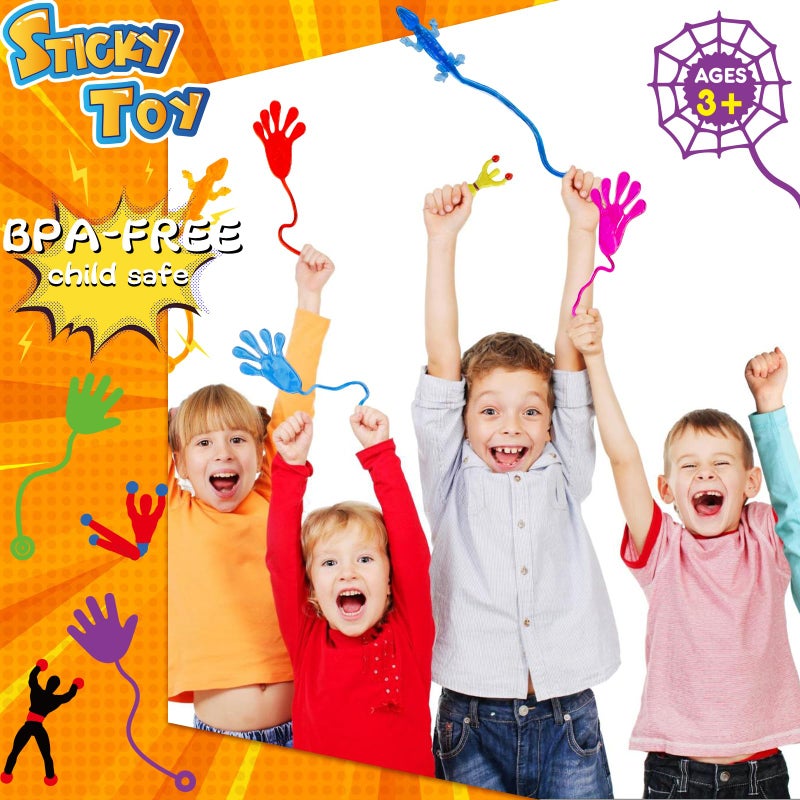 LovesTown 48PCS Sticky Hands Party Favor for Kids, Fidget Toys Bulk with Wall Climbers Stretchy Lizards, Valentines Day Gifts for Kids Goodie Bag Stuffers Fillers, Treasure Box Toys Classroom Prizes - Image 5