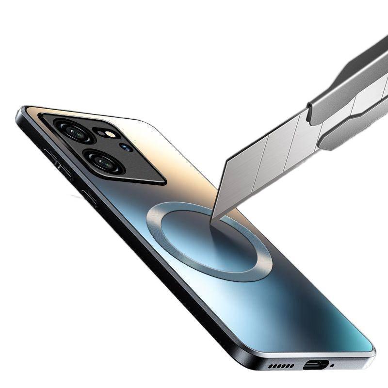 غطاء MagSafe بPC لـ Redmi Note 13 Pro مع مقاوم للصدمات وحماية من السقوط مع مقاوم للصدمات مع مغناطيس قوي مع ملمس غير لامع باللون Graphite Black مغناطيسي باللون الأسود باللون الأحمر - Image 5