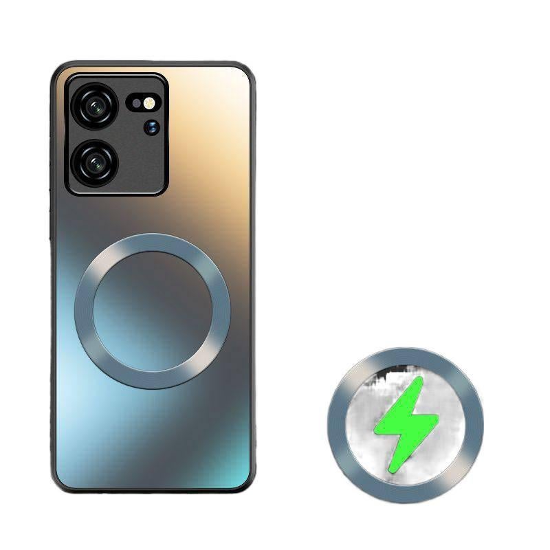 غطاء MagSafe بPC لـ Redmi Note 13 Pro مع مقاوم للصدمات وحماية من السقوط مع مقاوم للصدمات مع مغناطيس قوي مع ملمس غير لامع باللون Graphite Black مغناطيسي باللون الأسود باللون الأحمر - Image 1