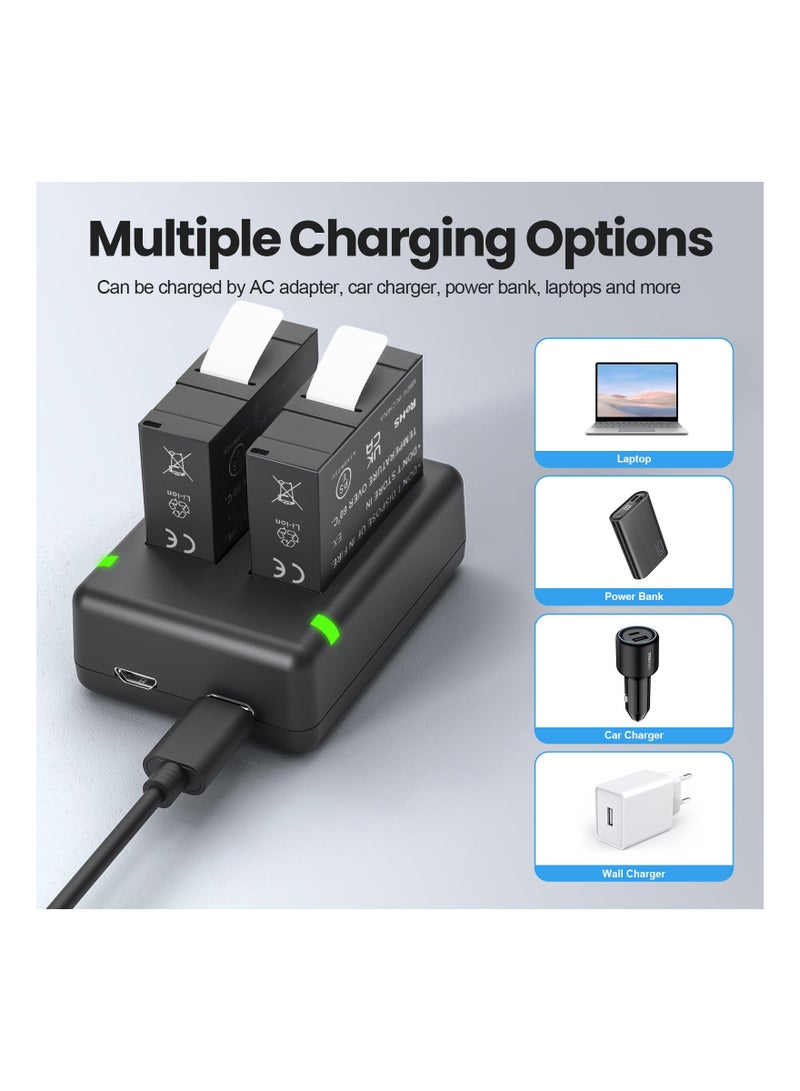 SOLARAE 2-Pack 1800mAh Batteries for Insta360 Ace Pro with Dual Fast Charge Hub, Compatible with Insta360 Ace/Ace Pro Camera. - Image 5