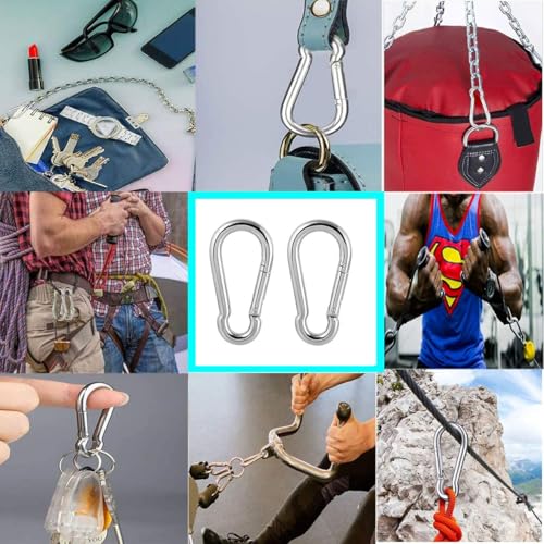 Protoner Heavy Duty Carabiner Snaphook 8mm, Stainless Steel (Pack of 2) - Image 2