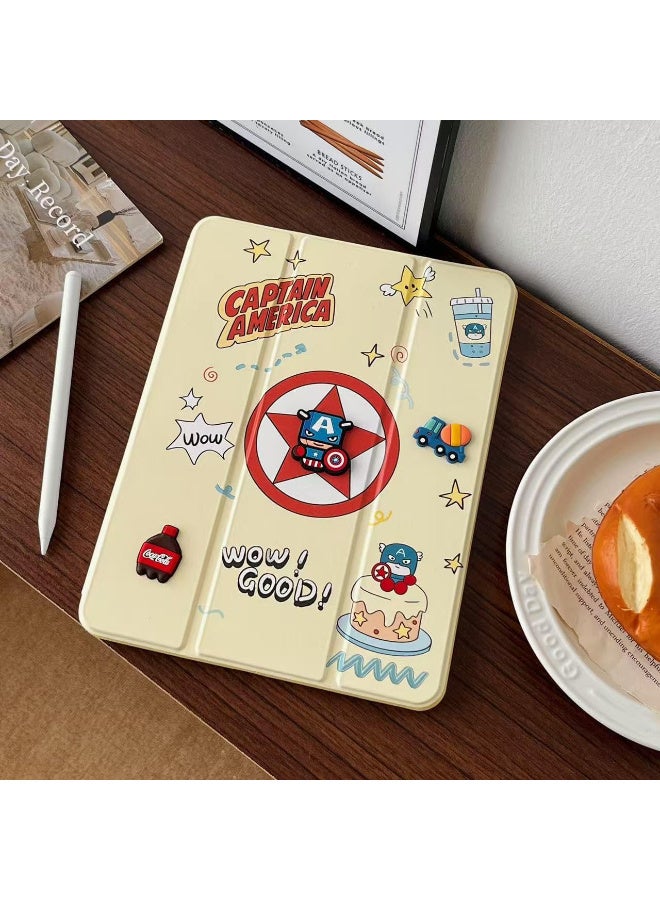 Cases Cartoon 3D Silicon Flip Cover For iPad 10th Generation 2022 A16-2025 10.9 Inch, iPad 10 Case Funda Case Model A2696,A2757,A2777 Cover with Pencil Holder For Kids