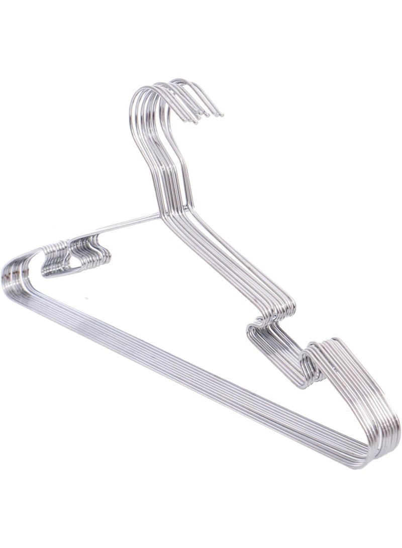 Fame Stainless Steel Hanger Set - 10 Pieces - Durable and Stylish - Rust-Proof, Holds Heavy and Light Clothes, Saves Space and Helps You Organize Your Closet in the Best Way - 539 - Image 4