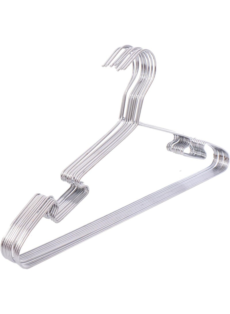 Fame Stainless Steel Hanger Set - 10 Pieces - Durable and Stylish - Rust-Proof, Holds Heavy and Light Clothes, Saves Space and Helps You Organize Your Closet in the Best Way - 539 - Image 1