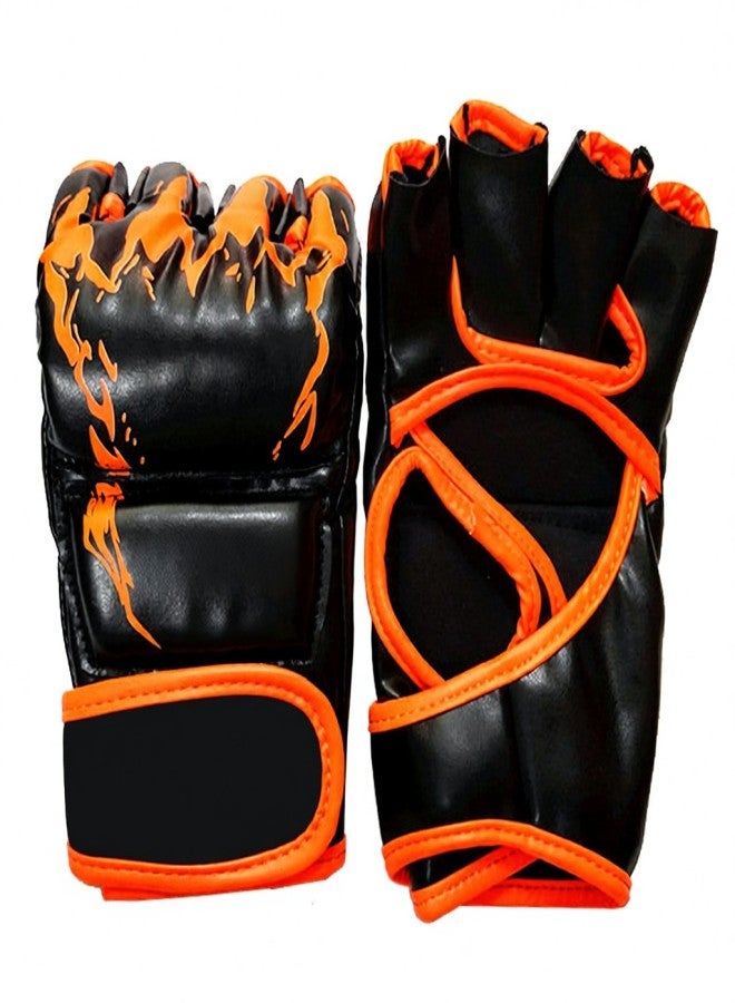 SUTENG Half Finger Boxing Gloves MMA Training Boxing Mitts Thai Punching Bag Gloves Outdoor Sports Mittens for Sanda Kickboxing Sparring Grapple Martial Arts Muay Thai Taekwondo - Image 5