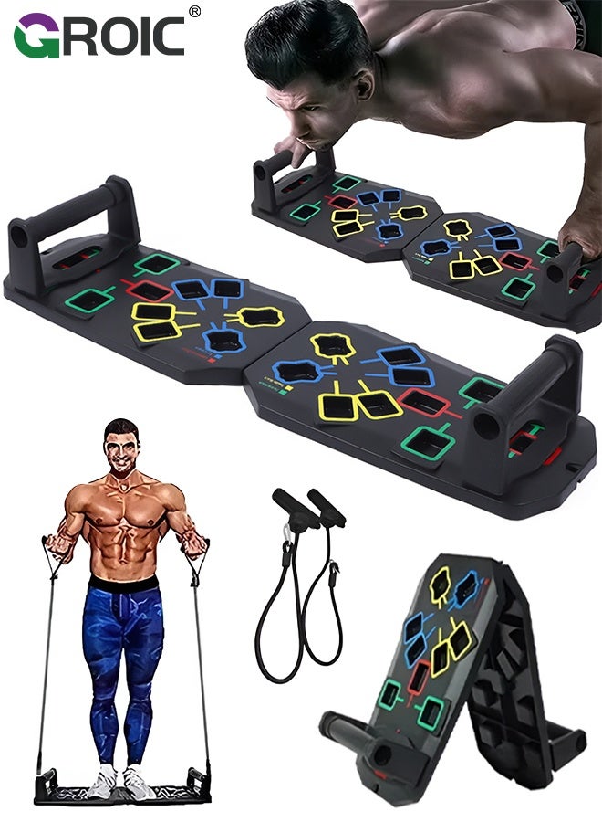 GROIC Push Up Board Fitness, Portable Pushup Board for Men, Foldable Push up Bar, Workout Home Gym Equipment, Exercise Pushup Handles for Floor, Strength Training Equipment for Men - Image 1
