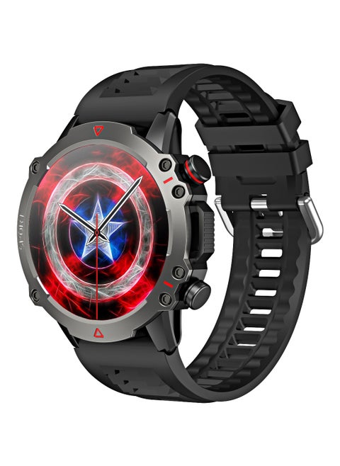 TF10-Black Outdoor Smart Watch with Heart Rate Monitoring Blood Oxygen Multi-Sport Modes Voice Call Bluetooth