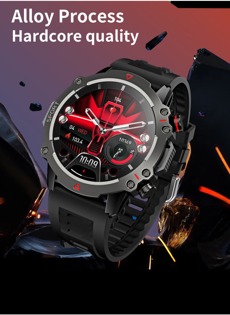 Generic - TF10-Black Outdoor Smart Watch with Heart Rate Monitoring Blood Oxygen Multi-Sport Modes Voice Call Bluetooth - Image 1