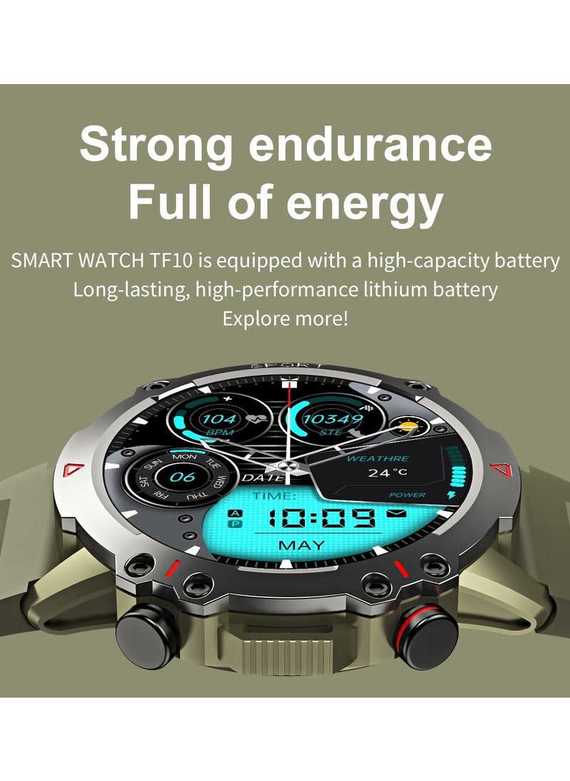 Generic - TF10-Black Outdoor Smart Watch with Heart Rate Monitoring Blood Oxygen Multi-Sport Modes Voice Call Bluetooth - Image 1