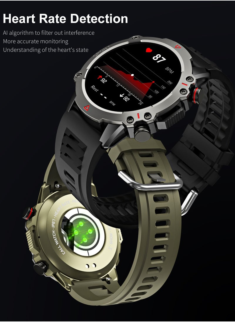 Generic - TF10-Black Outdoor Smart Watch with Heart Rate Monitoring Blood Oxygen Multi-Sport Modes Voice Call Bluetooth - Image 1