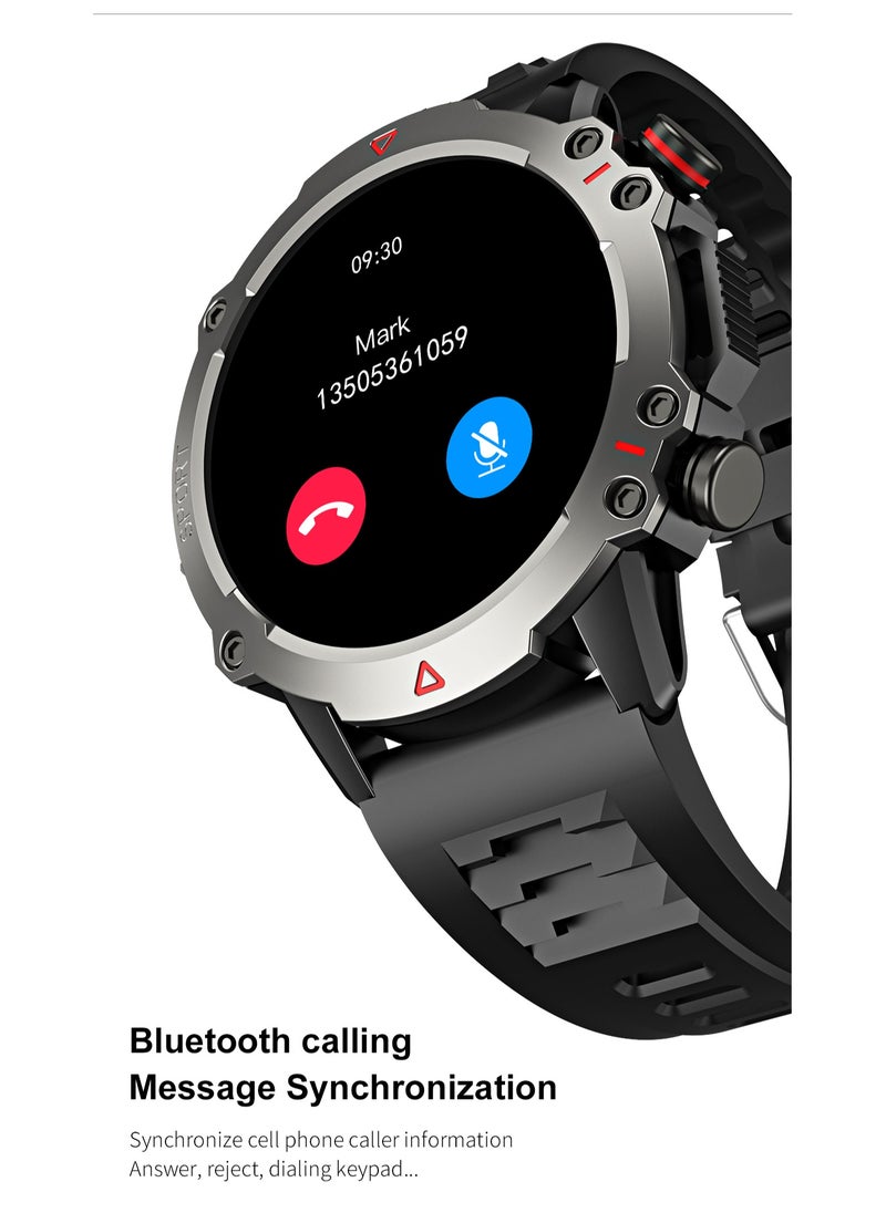Generic - TF10-Black Outdoor Smart Watch with Heart Rate Monitoring Blood Oxygen Multi-Sport Modes Voice Call Bluetooth - Image 1
