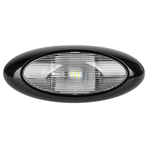 Lumitronics RV 12 Inch LED Oval Outdoor Exterior Scare/Porch Light - Clear Lens (Black) - Image 1