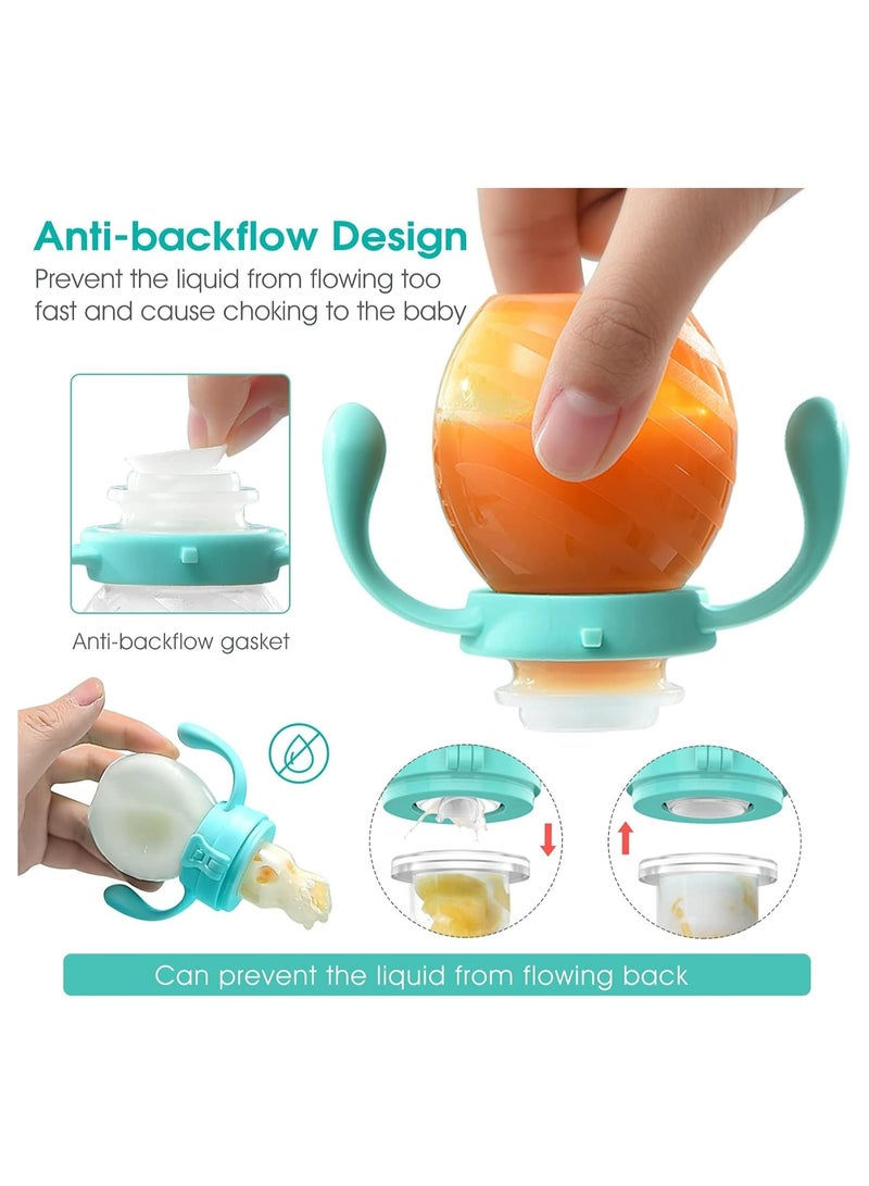 نسفي وحدة تغذية طعام فواكه للأطفال (5 عبوات)، لهاية تغذية الفواكه الطازجة، ألعاب تسنين من السيليكون لتحفيز الشهية، خالية من مادة BPA، تتضمن 6 قطع بديلة (الدب والأرنب) - Image 5