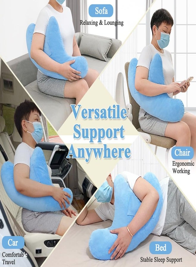 AOSSA Shoulder Surgery Pillow for Sleeping Rotator Cuff Neck and Shoulder Pain Relief Side Sleeper Pillow Bed Wedge for Arm Surgery Pillow Armpit Shoulder Abduction Wedge Surgery Recovery Supplies - Image 5