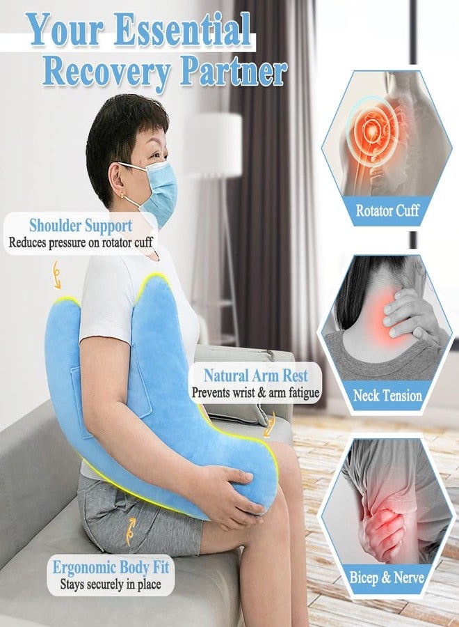 AOSSA Shoulder Surgery Pillow for Sleeping Rotator Cuff Neck and Shoulder Pain Relief Side Sleeper Pillow Bed Wedge for Arm Surgery Pillow Armpit Shoulder Abduction Wedge Surgery Recovery Supplies - Image 2