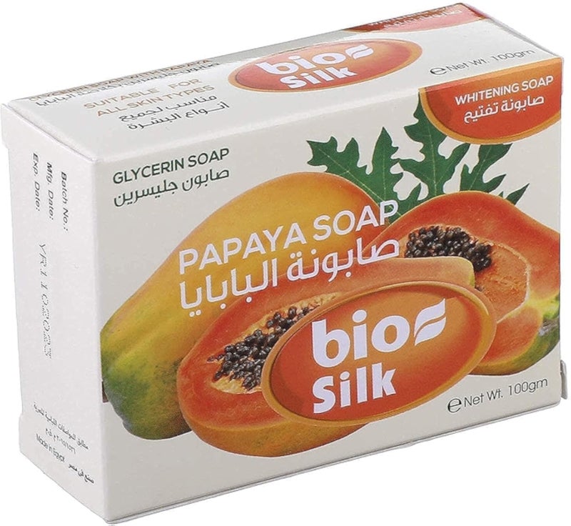 BioSilk Glycerin Soap with Papaya - 100 gm