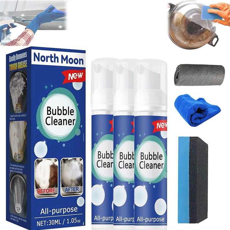 Homenpetz Cleaning Pots Spray, Beedac Bubble Cleaner, All Purpose Bubble Cleaner Foam Spray, All Purpose Stain Remover, Foaming Heavy Oil Stain Cleaner (3PCS-30ML) 3PCS-30ML - Image 1