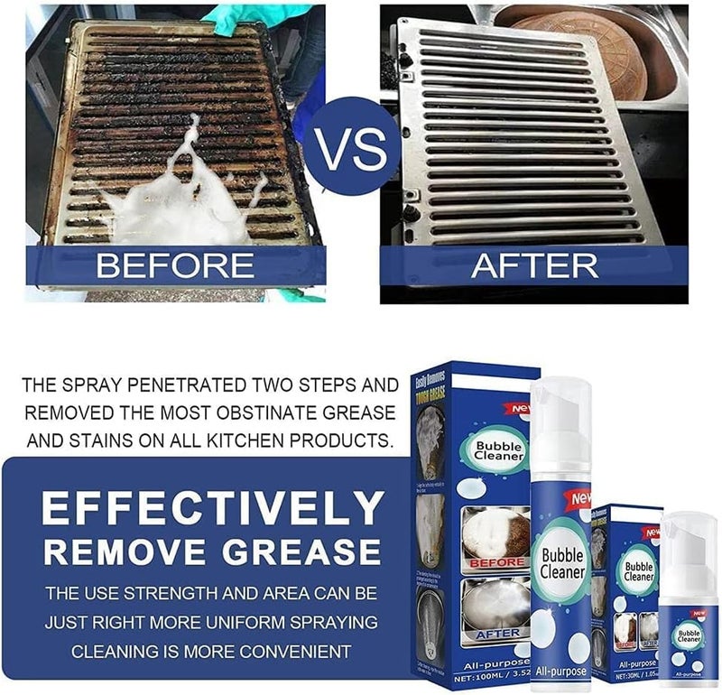 Homenpetz Cleaning Pots Spray, Beedac Bubble Cleaner, All Purpose Bubble Cleaner Foam Spray, All Purpose Stain Remover, Foaming Heavy Oil Stain Cleaner (3PCS-30ML) 3PCS-30ML - Image 3