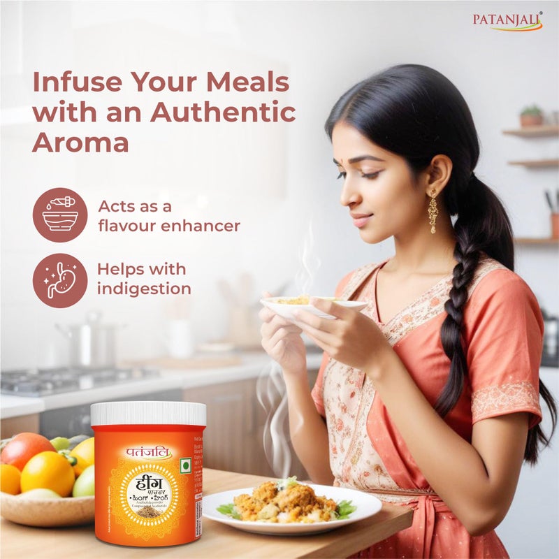 Patanjali Bandhani Asafoetida (Hing) 25 Gm / 0.05 lb - Pack of 10 - Image 2