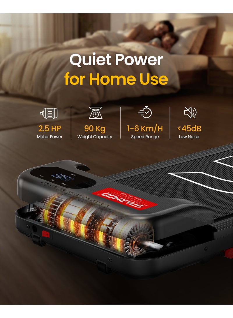 سبارنود Sparnod Fitness Walking Pad for Home Use,2.5 HP Motor 1–6 km/h Speed, Manual Incline 2 Levels, LED Display for Time, Distance, Speed & Calories, Shock Absorption, Compact Design, 90kg Max Weight - Image 5