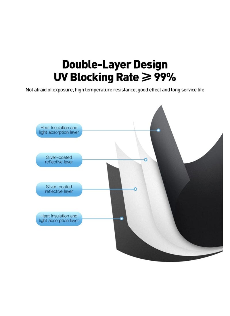 SYOSI - 8PCS Sunshade Set for Tesla Model Y, Full Range Whole Vehicle Windows Sun Shade Kit, Front & Rear Windshield Triangular & Side Windows Shade Foldable Insulation Cover for Model Y Accessories 2019-2023 - Image 1