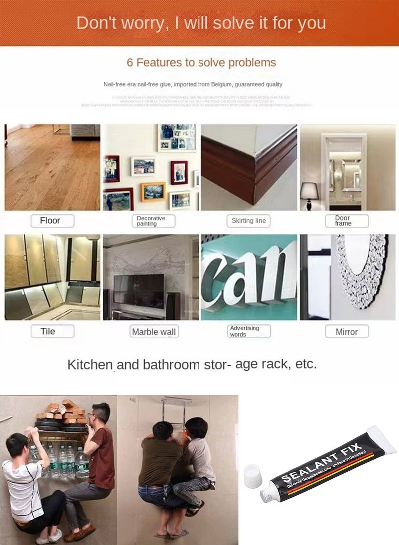 NajmStyle Strong Nail-Free glue-12g, 10 Pcs Universal Construction Wall Tile Glue，Waterproof and Moisture-Proof Glass gluesuitable for Metal Plastic, Ceramic Glass, Wood Acrylic - Image 2