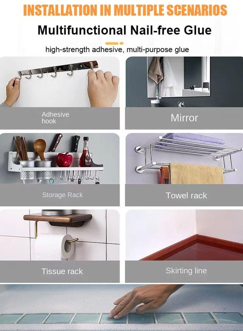 NajmStyle Strong Nail-Free glue-12g, 10 Pcs Universal Construction Wall Tile Glue，Waterproof and Moisture-Proof Glass gluesuitable for Metal Plastic, Ceramic Glass, Wood Acrylic - Image 3